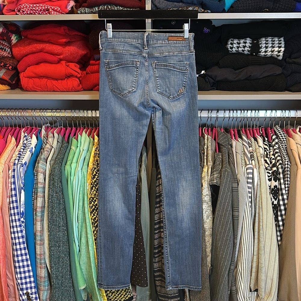 Express blue mid rise skinny 4 pocket jeans size 2 - Picture 4 of 4